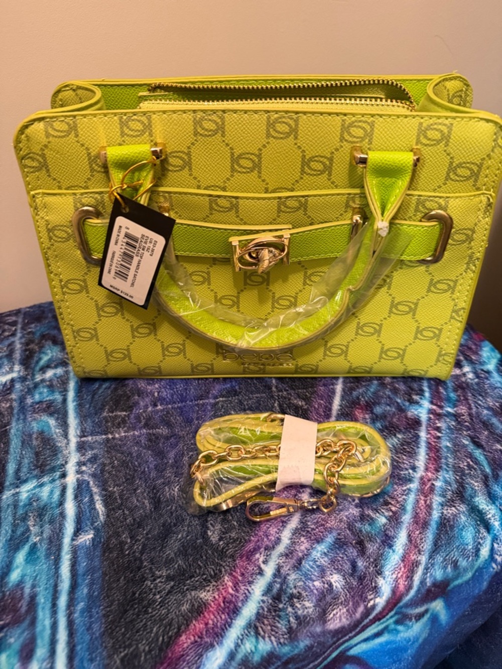 Bebe Evie SM Top handle satchel with crossbody strap